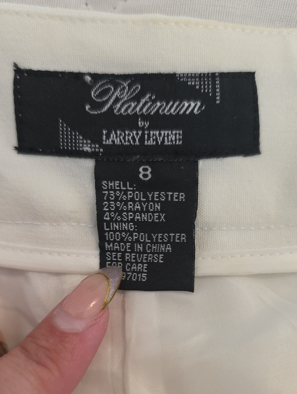 Larry Levine Straight Leg Pants in White 12 - Picture 4 of 4